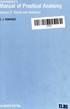 Manual of Prctical Anatomy(volume 2 thorax and abdomen
