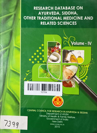Research Database On Ayurveda Siddha Other Traditional Medicine And Related Scinces Volume-4