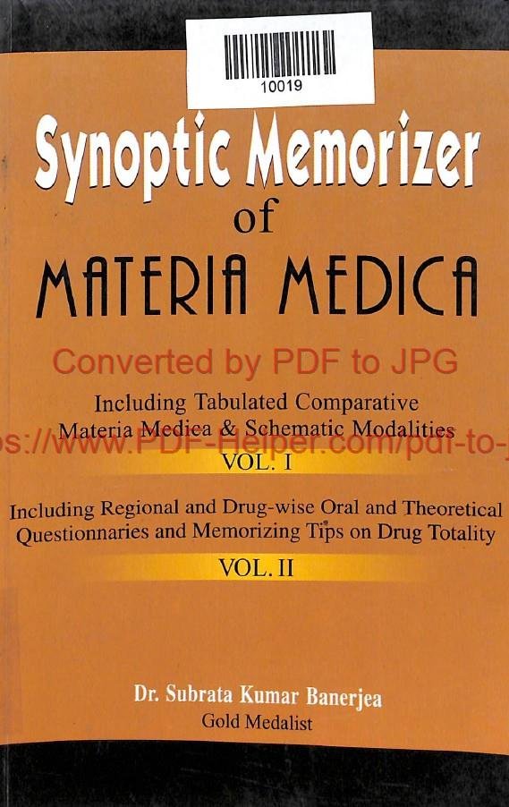 SYNOPTIC MEMORIZER OF MATERIA MEDICA