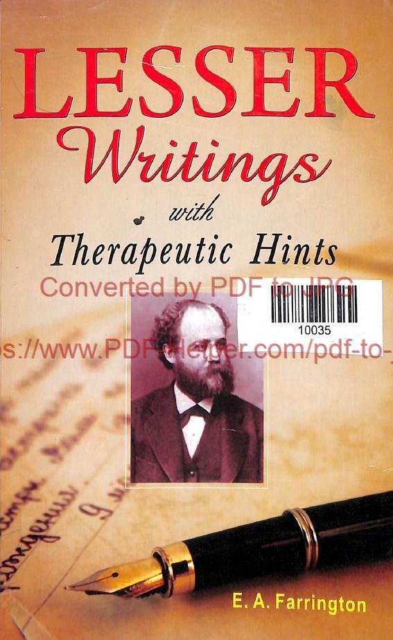 LESSER WRITINGS WITH THERAPEUTIC HINTS