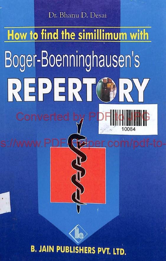 BOGER BOENNINGHAUSEN'S REPERTORY