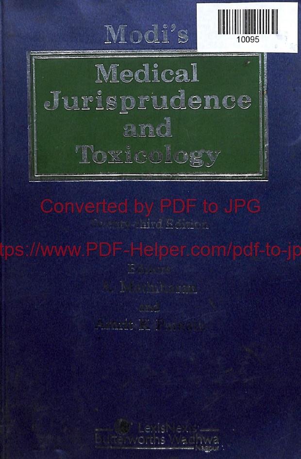 MODI'S MEDICAL JURISPRUDENCE AND TOXICOLOGY