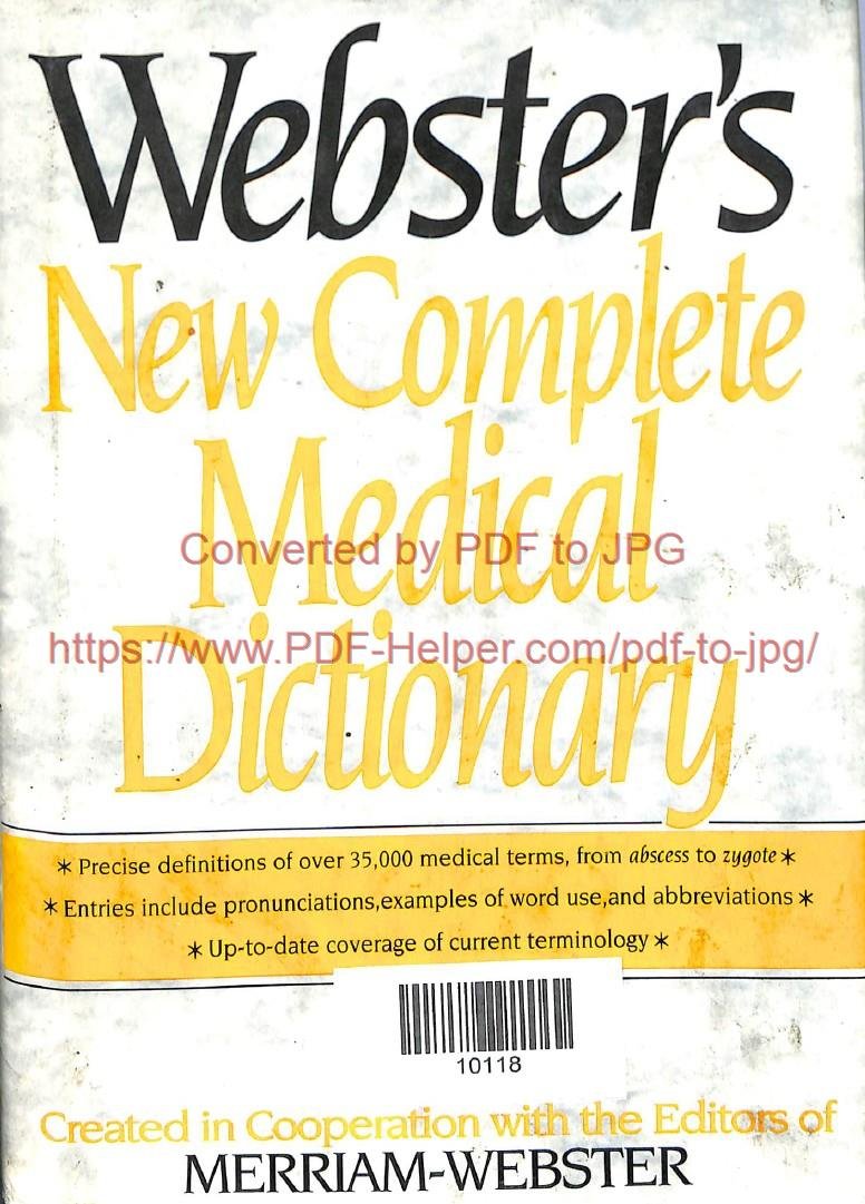 WEBSTER'S NEW COMPLETE MEDICAL DICTIONARY