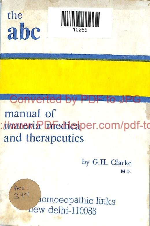 THE ABC MANUAL OF MATERIA MEDICA AND THERAPEUTICS 1-8