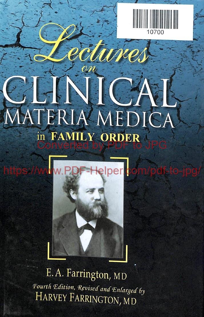 lectures clinical materia medica in family order