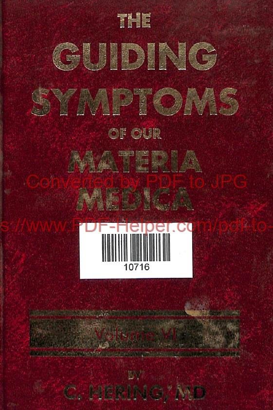 THE GUIDING SYMPTOMS OF OUR MATERIA MEDICA VOLUME-06