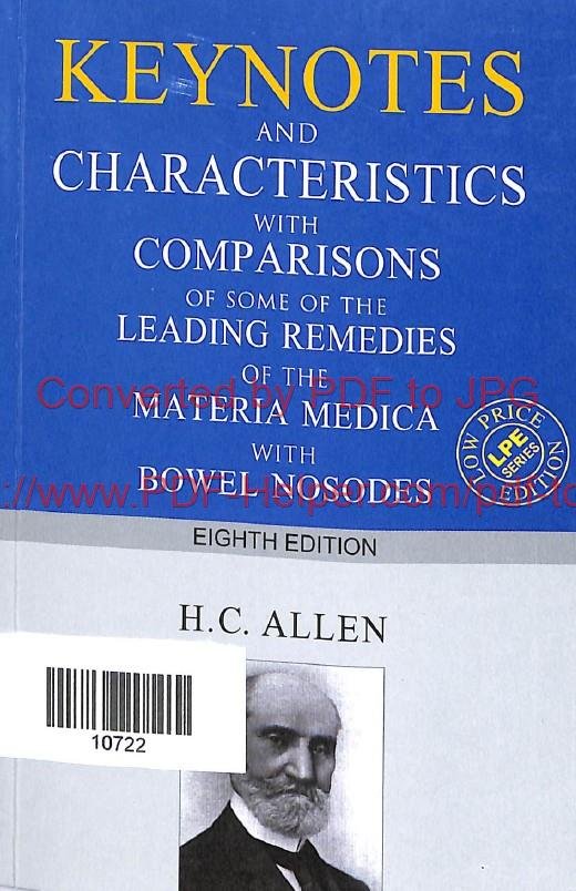 KEYNOTES AND CHARACTERISTICS WITH COMPARISONS OF SOME OF THE LEADING REMEDIES OF THE MATERIA MEDICA WITH BOWEL NOSODES