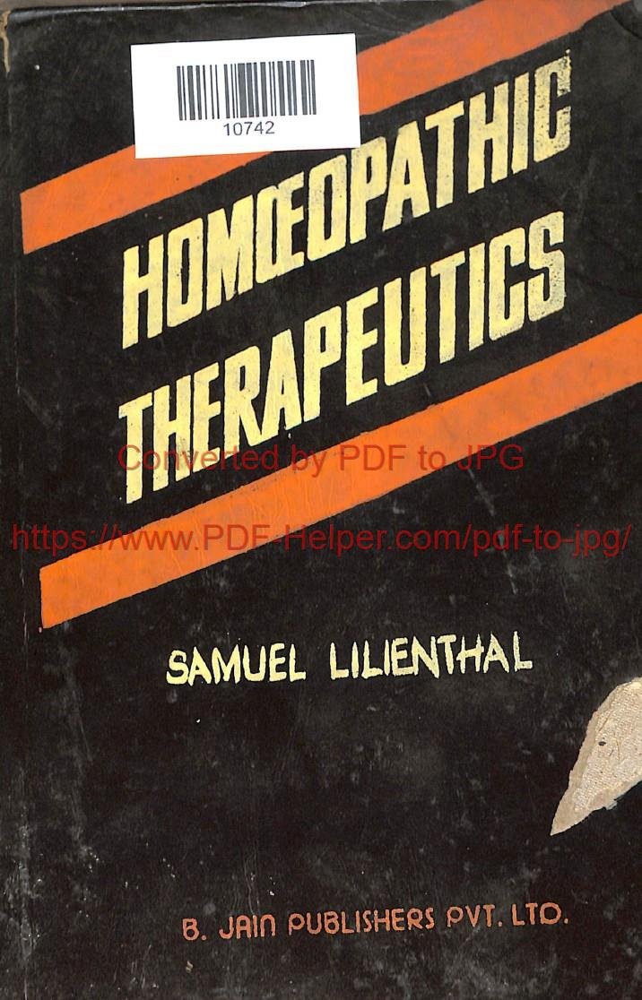 HOMOEOPATHIC THERAPEUTICS