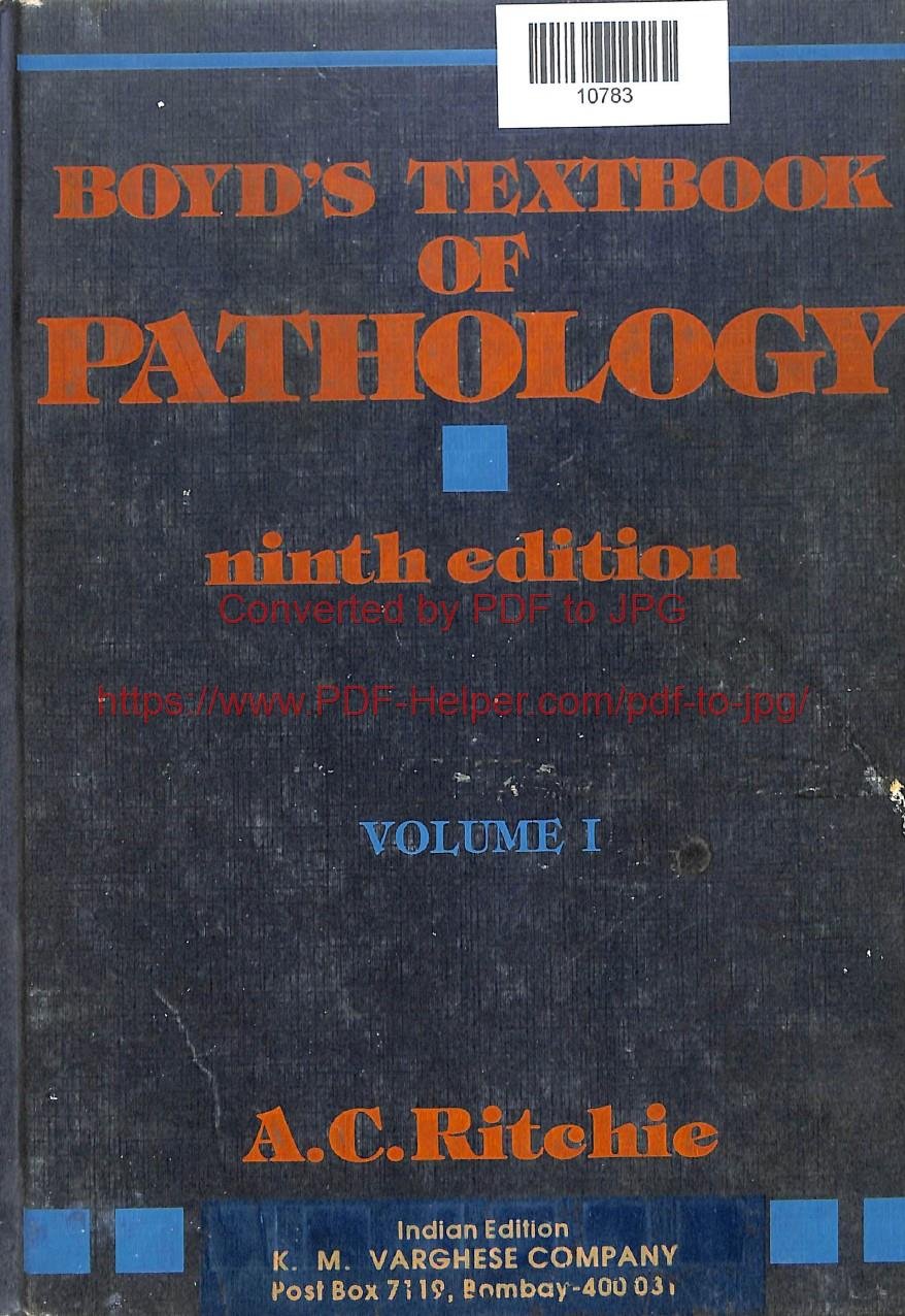 BOYD,S TEXTBOOK OF PATHOLOGY NINTH EDITION VOLUME-1