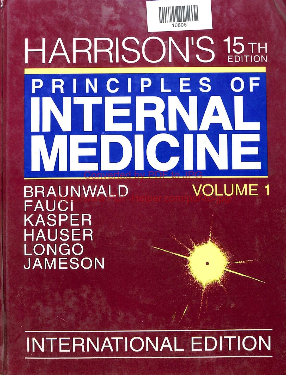 HARRISON,S PRINCIPLES OF INTERNAL MEDICINE VOLUME-1 15th EDITION