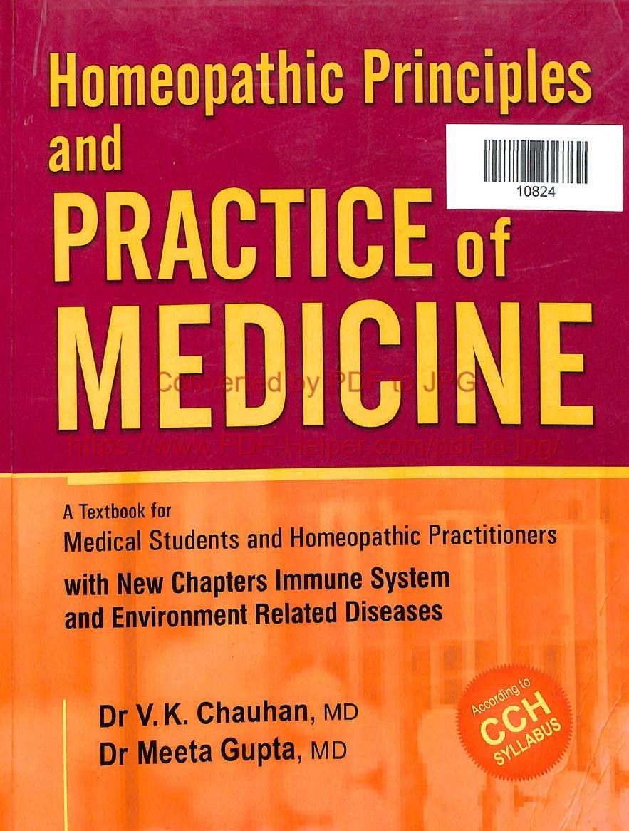 HOMOEOPATHIC PRINCIPLES AND PRACTICE OF MEDICINE