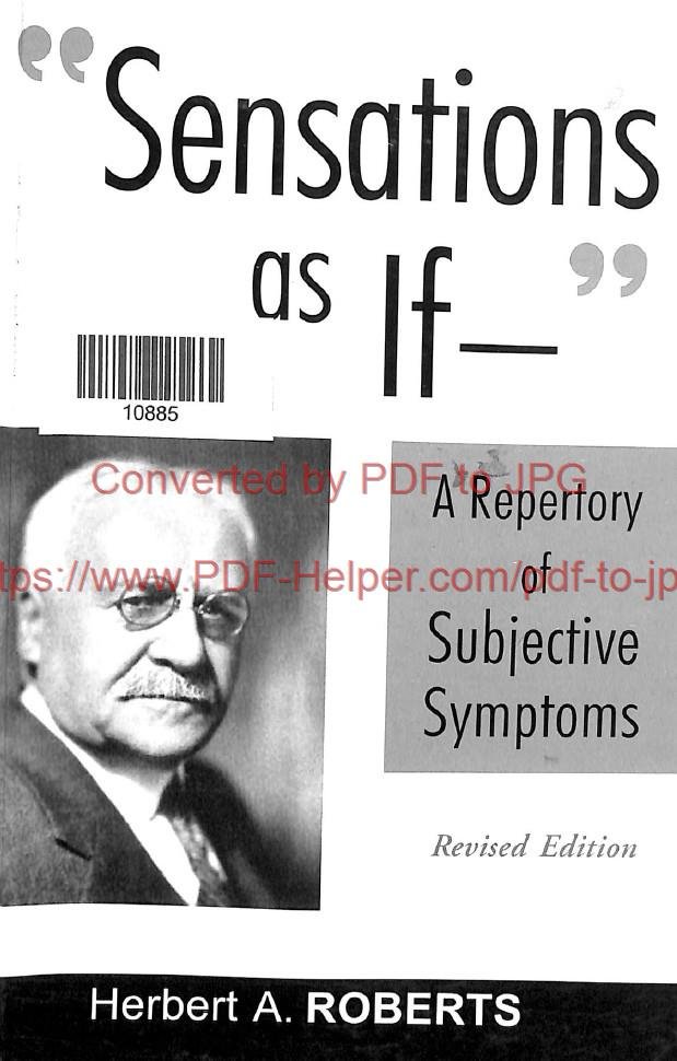 SENSATIONS AS IF A REERTORY OF SUBJECTIVE SYMPTOMS REVISED EDITION