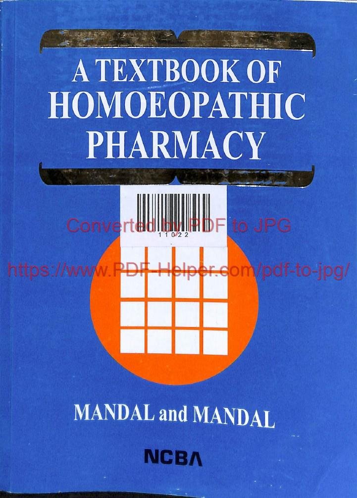 TEXT BOOK OF HOMOEOPATHIC PHARMACY