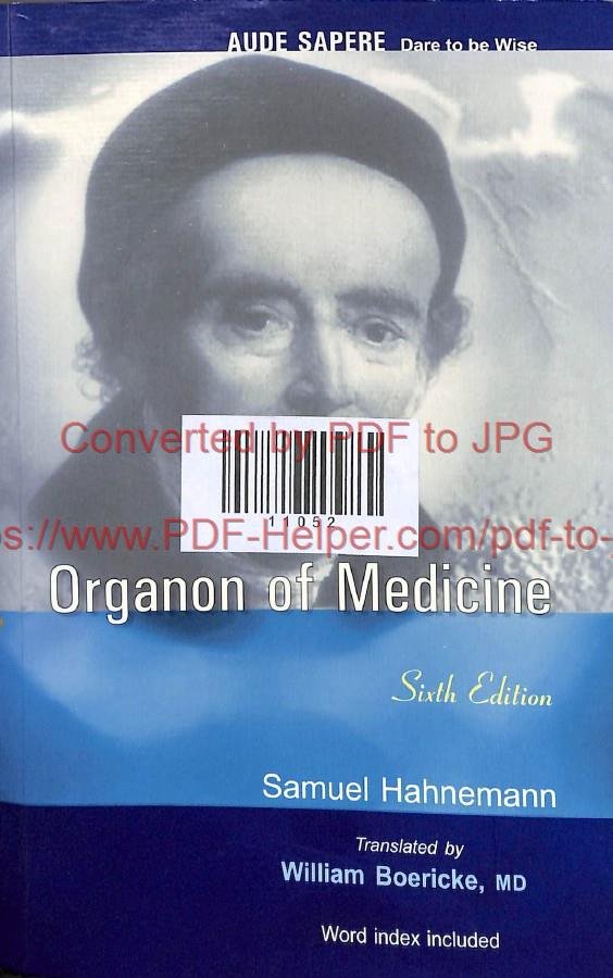 ORGANON OF MEDICINE SIXTH EDITION