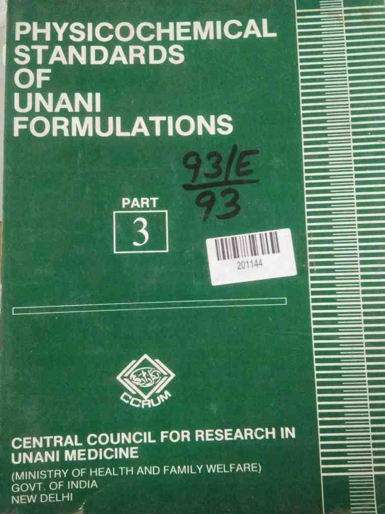 Physicochemical Standards of Unani Formulations