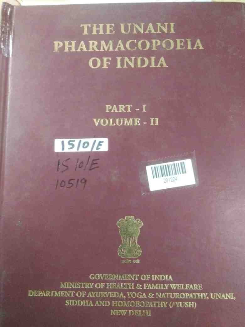the Unani Pharmacopoeia of India
